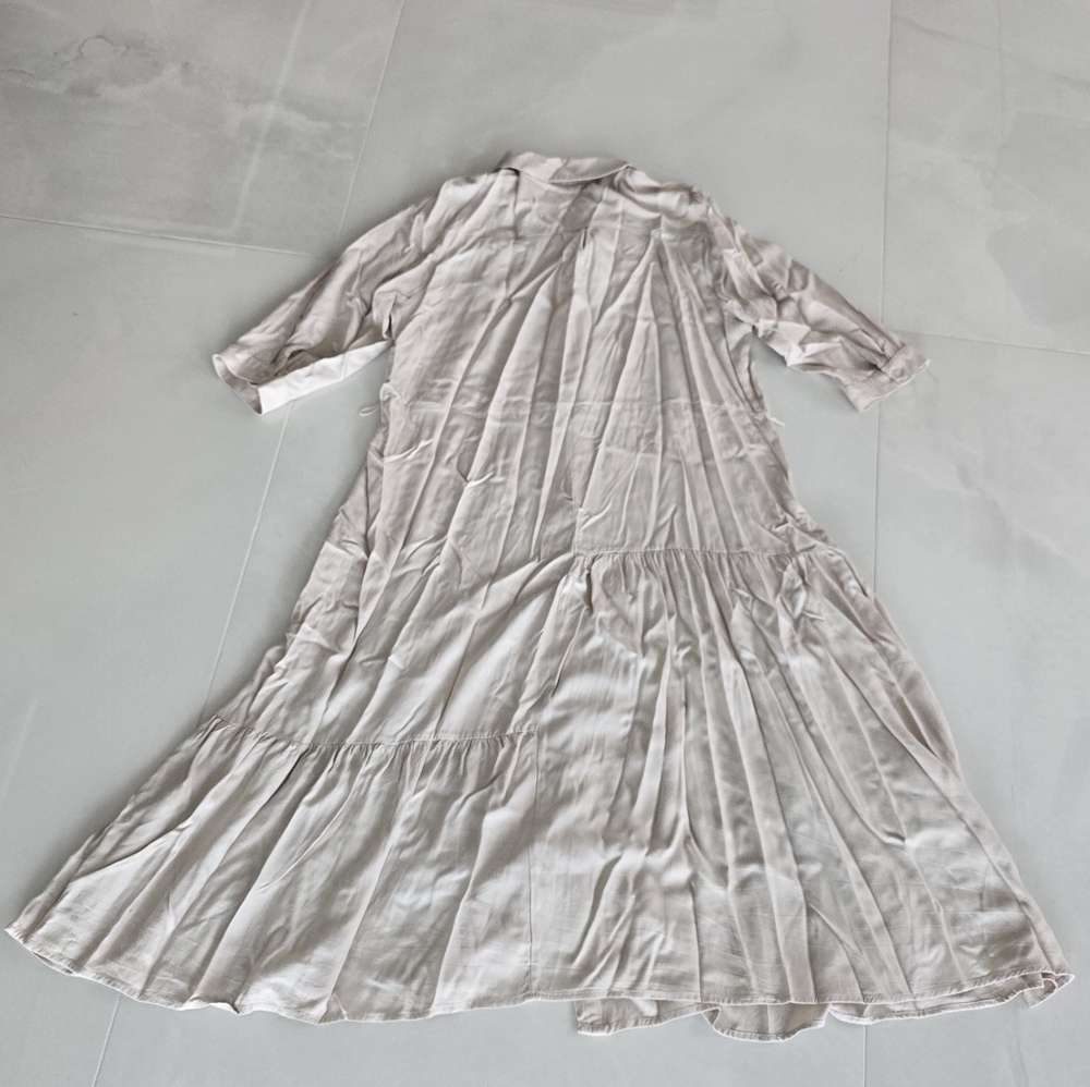 Harlow & Rose Khaki-Colored Button-Up Collared Dress - XL - Picture 6 of 7